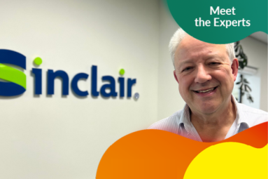 The video shows a Meet the Experts interview with Tim Watkins, Sinclair. 